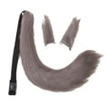 thumbnail image 2 of Ensemble 3 Pcs Oreilles et Queue en Peluche Ajustables pour Carnaval Halloween Robe Femmes Filles Gris, 2 of 10