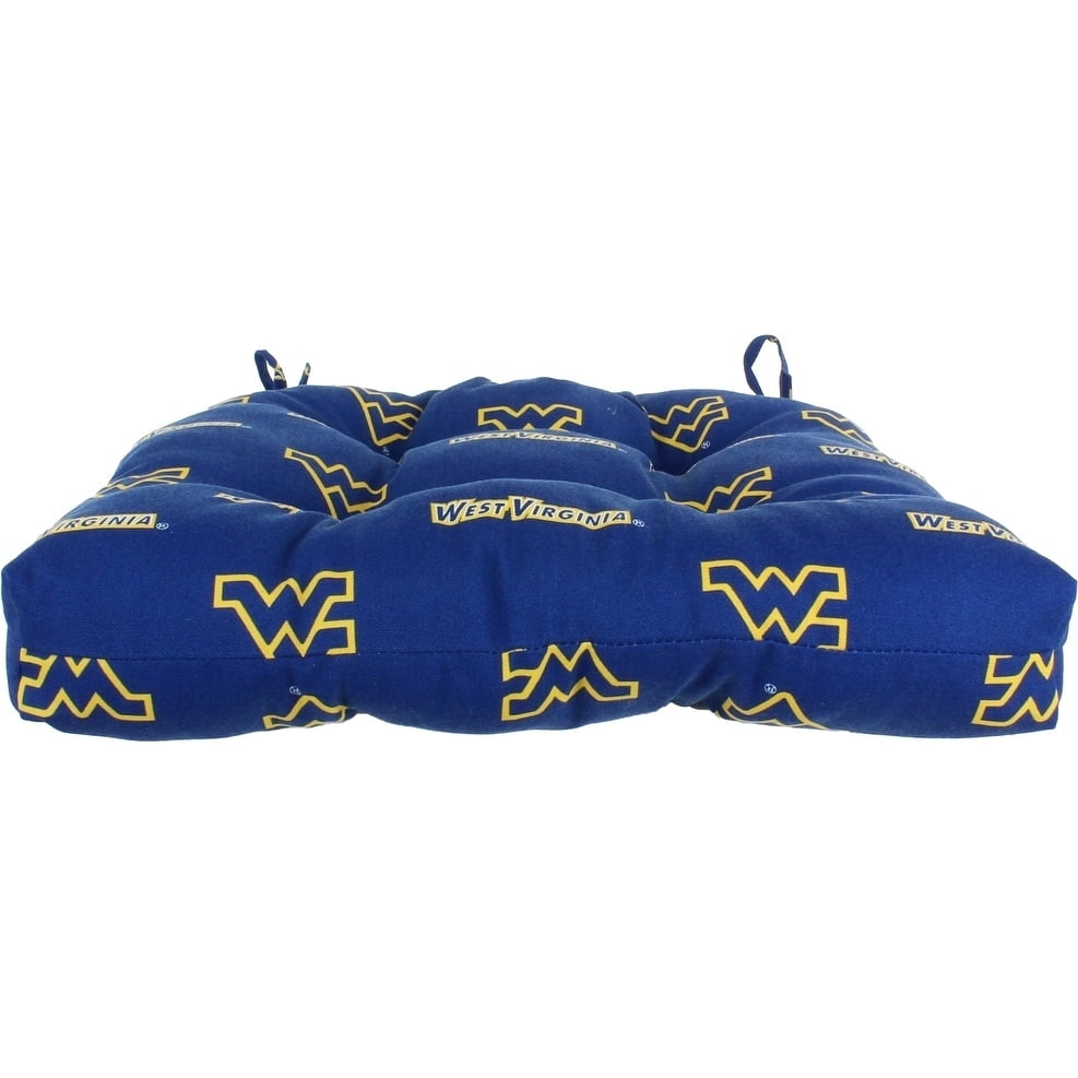 College Covers West Virginia Mountaineers Patio Seat D Cushion 20" x 20", 2 Tie Backs