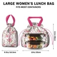 thumbnail image 5 of Pioneer Flower Floral Print Pattern Drawstring Lunch Bag Women - Drawstring Lunch Bag Insulated for Work Office - Stain-Resistant Large Lunchbags for Women with Multi-Pockets, 5 of 6
