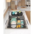 thumbnail image 5 of Sakugi Extendable Dish Drying Rack with Drainboard, Over Sink or Counter, Black, 5 of 7