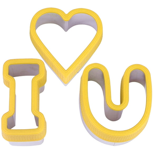 3Pcs Letter Cookie Molds for Lovers Decorative Fondant Molds Bread Cookie Cutters