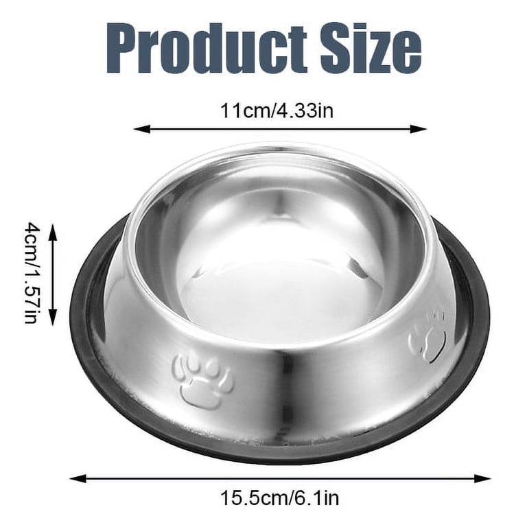 Abaima Stainless Steel Cat Food Bowls, 3-Pack Non-Slip photo 2