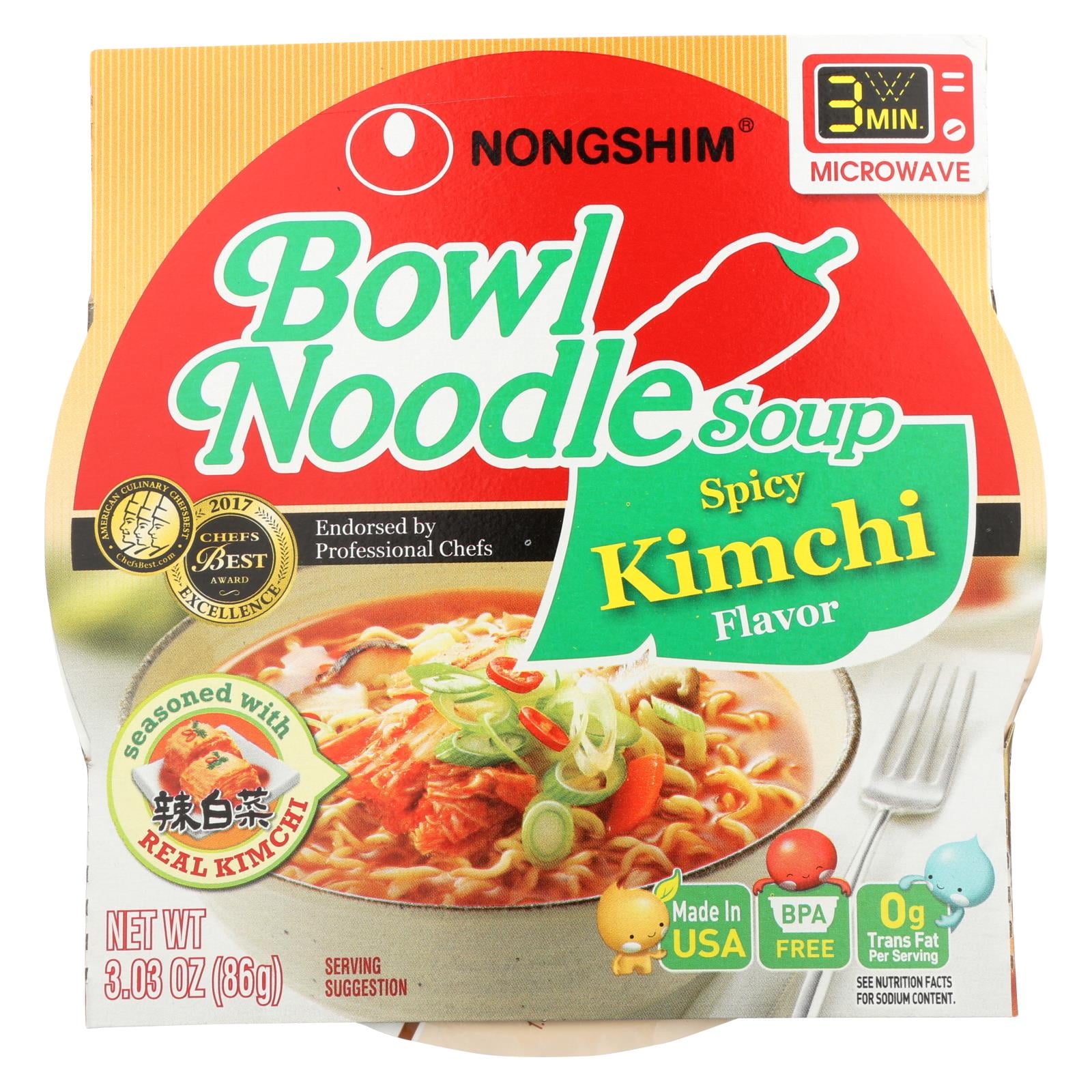Nong Shim Kimchi Cup - Vegan - Case Of 12 - 3.03 Oz