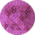 thumbnail image 1 of Ahgly Company Indoor Round Oriental Purple Industrial Area Rugs, 4' Round, 1 of 4