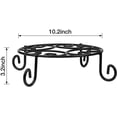 thumbnail image 3 of Amagabeli 2 Pack 10 inch Plant Potted Stands Metal Wrought Iron Rustproof Flower Pot Planter Holder Rack Outdoor Indoor Steel Short Small Display Trivet Floor Art Saucer Decor Round Black BG083, 3 of 8