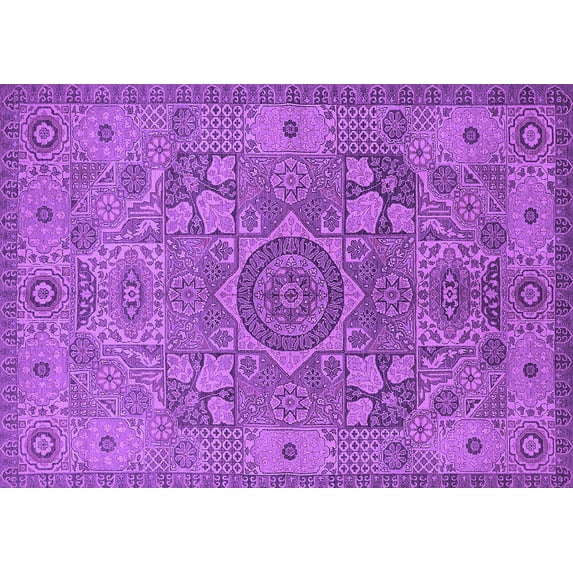 Ahgly Company Indoor Rectangle Oriental Purple Industrial Area Rugs, 3' x 5'