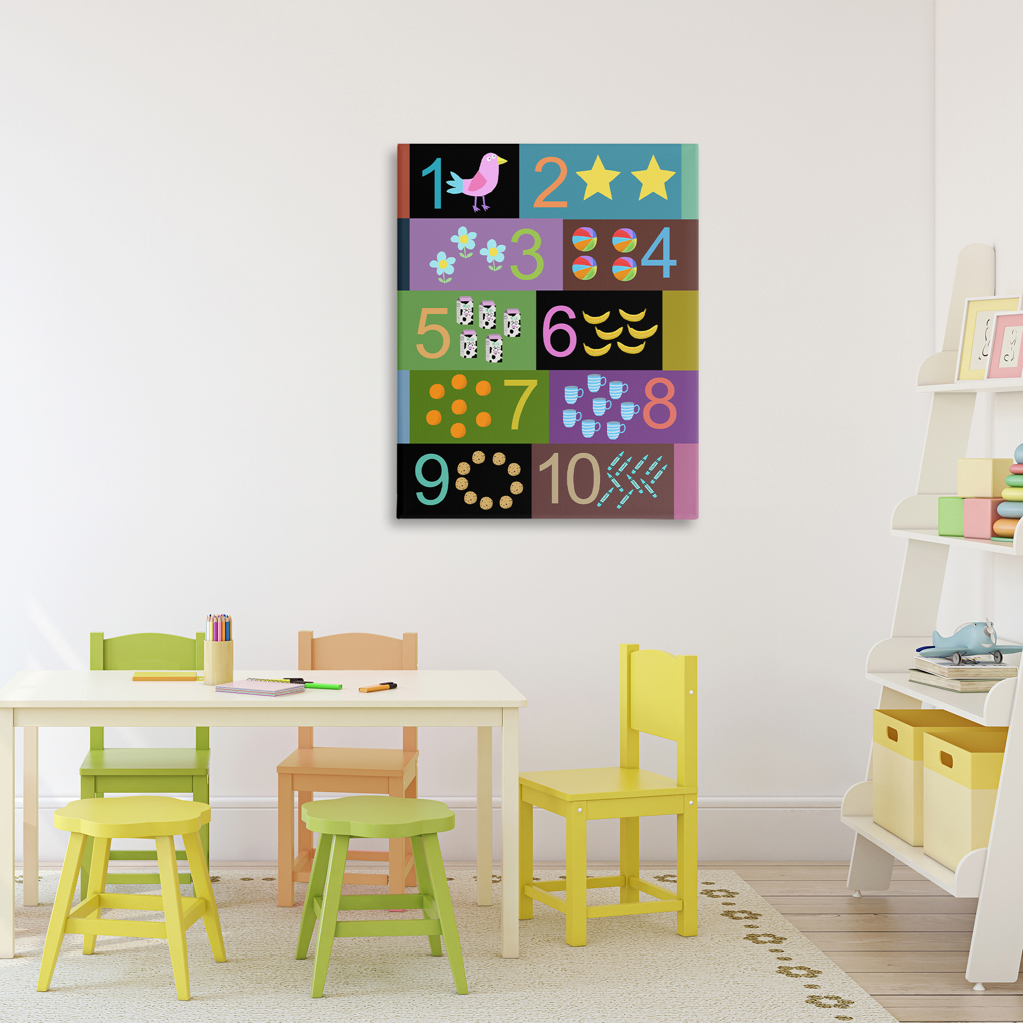 Learning To Count Chart Canvas Wall Art, design by Carla Daly