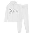 thumbnail image 2 of ibuvkizy Womens Sweatsuits 2 Piece Set,Outfits Men's and Women's Sports Tracksuits Long Sleeve Pullover Hoodies Sweatshirt Loose Coat and Sweatpants Fall Winter Suit White,XL, 2 of 7