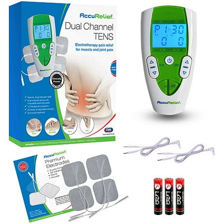 AccuRelief Dual Channel TENS Electrotherapy Pain Relief ...