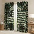 thumbnail image 2 of Feelyou Green Square Camo Black Out Curtains, US Flag Curtains Pack of 2 (42x63 Each), 2 of 6
