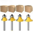 thumbnail image 1 of 4-Piece Premium Alloy Roundover Router Bits Set with 6.35mm Shank - Precision Cutting Tools for Trimming Machines, Ergonomic Design for Clean Edges and Safe Operation, R Corner Cutter Kit (1/4X1/2, 1 of 5