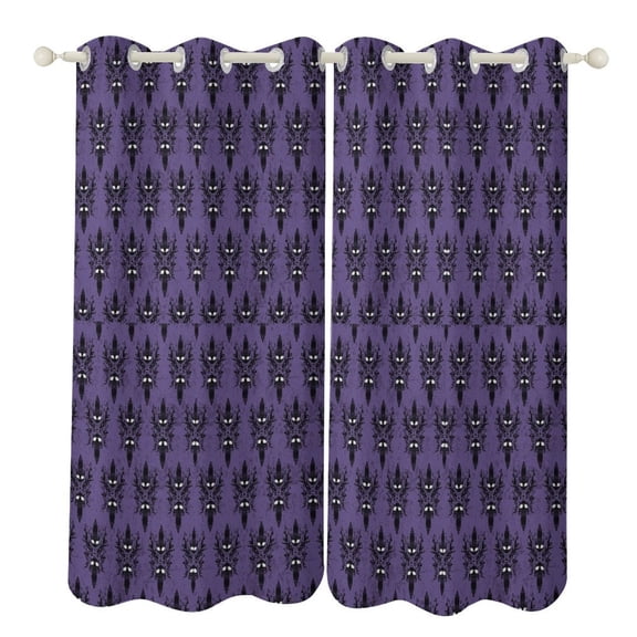 Halloween Purple Window Blackout Curtain 3d Printed Blackout Curtain Bedroom Living Room Hotel Window 2 Panel Shade