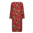 thumbnail image 5 of Xoenoiee Christmas Tree Candy Print Women's Zipper Robes Long Sleeve Loungewear Xmas Full Length Nightgowns Housecoat Fleece Bathrobe with Pockets, M, 5 of 7