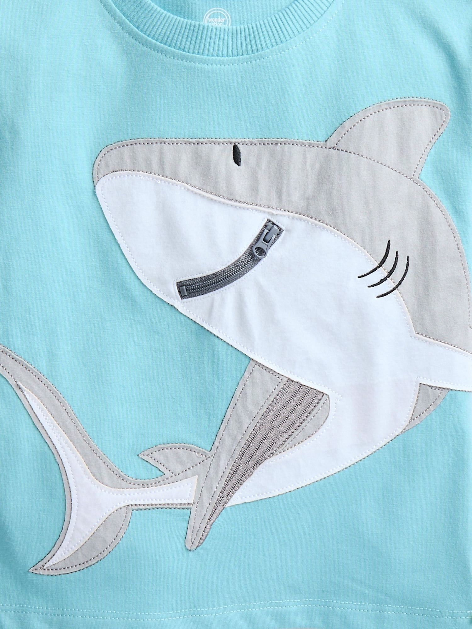 Wonder Nation Toddler Boys Short Sleeve Graphic Tee with Zipper Pocket, Sizes 12M-5T