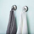 thumbnail image 3 of Anti-Fingerprint Steel Suction Cup Hooks, Durable Stainless Steel Reinstallable No Drilling for Bathroom Kitchen Robe Hanger, Small Size Smooth Surface Adhesion Classic And Simple Style, 2PCS, 3 of 5
