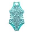 thumbnail image 3 of Aislor Kids Girls Sleeveless Sequins One-piece Gymnastics Leotard Strappy Waist Athletic Dance Jumpsuit, 3 of 7