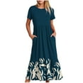 thumbnail image 2 of IROINNID Summer Dresses for Women 2024, Women Wedding Guest Maxi Dresses with Short Sleeve and Round Neck Floral Printed Summer Outfits Dress, 2 of 5