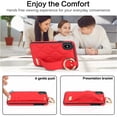 thumbnail image 5 of Allytechgroup 2024 New Trendy Back Case Cover for Apple iPhone X/ iPhone XS, Premium PU Leather Luxury Design with Ring Holder Stand Bracket Bumper Shockproof Phone Case for Girls Women, Red, 5 of 8