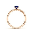 thumbnail image 2 of ANGARA Lab Grown Blue Sapphire Bypass Shank Engagement Ring for Women in 14K Rose Gold (Size-7x5mm) | September Birthstone, Anniversary, Jewelry Gift for Women | Lab-Grown Blue Sapphire Ring, 2 of 8