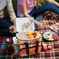 thumbnail image 5 of FORMRS Insulated Cooler Bag 24 Cans Capacity Soft Leakproof Lunch Box with Side Pockets, Orange Abstract Floral, 5 of 7