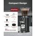 thumbnail image 3 of Tuni G1-N Conical Burr Coffee Grinder, 48 Grind Settings Anti-static Burr Mill, Precision Electronic Timer and LED Touchscreen for Espresso/Drip/Cold Brew/French Press, Stainless Steel, Black, 3 of 6