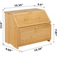 thumbnail image 5 of Vintage Double Layer Large Bread Box for Kitchen Counter, Retro Design Wooden Large Capacity Bread Storage Bin (Natural Bamboo), 5 of 14