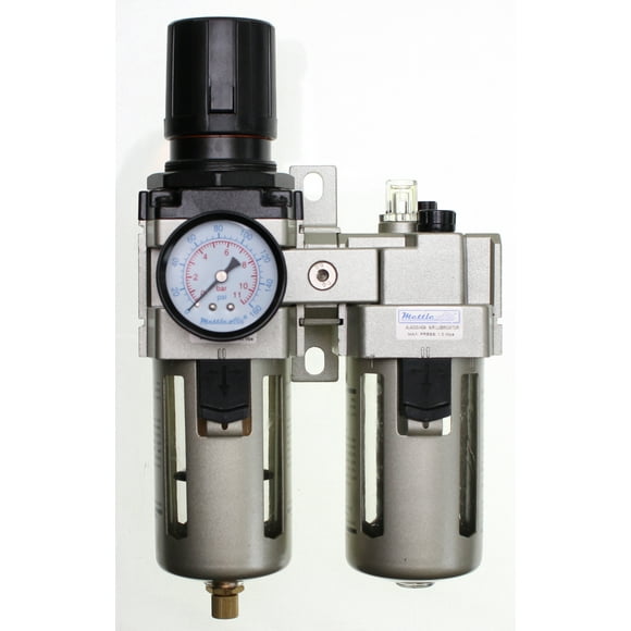 Filter/Regulator+Lubricator 1/2" NPT Auto Drain, 3000 L/min c/w Bracket & Gauge