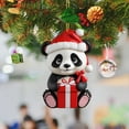 thumbnail image 2 of nTRIUQJ 2D Acrylic Christmas Panda Tree Pendant Decoration, Double Sided Printed Festive Ornament, Cute Christmas Decor for Xmas Tree B, 2 of 5