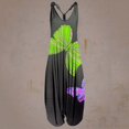 thumbnail image 2 of Wycnly Rompers for Women Summer Beach Boho Loose Baggy Strap Ladies Dressy Casual Jumpsuits Overalls V-Neck Sleeveless Formal Butterfly Print Long Womens Jumpsuits on, 2 of 3