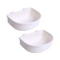 thumbnail image 1 of Runquan 2Pcs Pet Kennel Cage Bowls Slow Feeding for Chinchillas Rabbit Small Animals White, 1 of 8