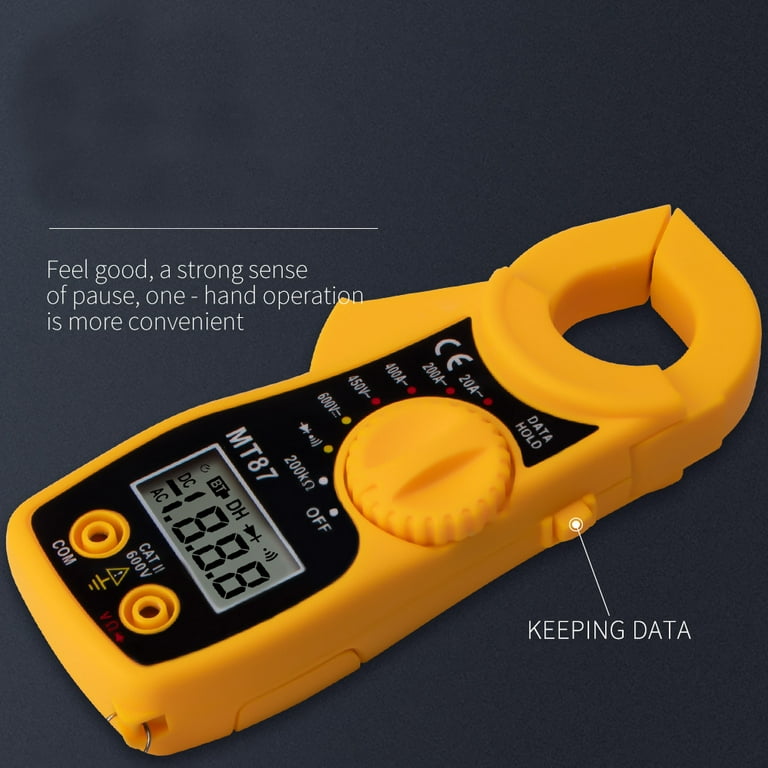 Professional Portable Mt87 Digital Clamp Meter Multimeter DC AC Voltage  Current Tongs Resistance Amp Ohm Tester Electronic