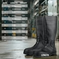 thumbnail image 2 of Dr. Fish Men's Black Rain Boots Waterproof, Outdoor Boots with Steel Toe & Shank PVC Rubber Boots Slip Resistant Knee-High Work Boots for Fishing Farming Gardening Manufacturing., 2 of 10