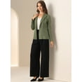thumbnail image 4 of DARING DIVA Lapel Collar Long Sleeve Faux Suede Blazer L Army Green, 4 of 6