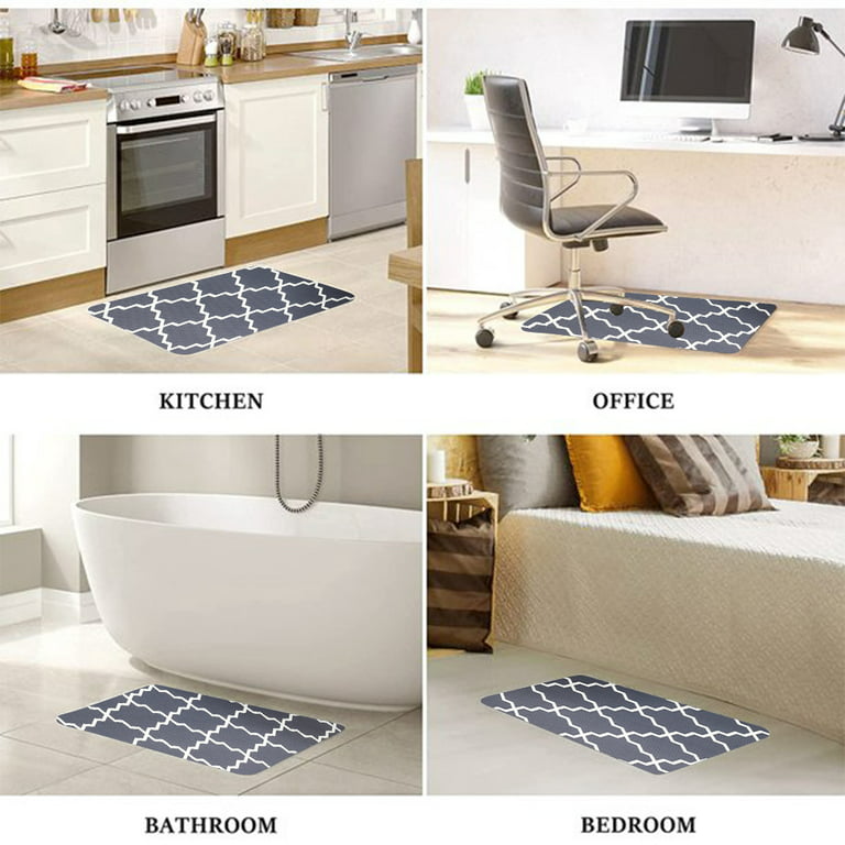 Kitchen Mat, 2 PCS Kitchen Rugs, Cushioned Kitchen Mats for Floor, Anti-Fatigue  Mat, Kitchen Rug Set, Non-Skid Standing Mat for Kitchen, Office, Sink,  17.3×30+17.3×47, Grey