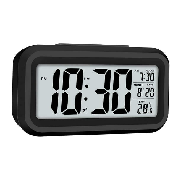 Despertadores digitales Pantalla LCD Temperatura Snooze Reloj Calendario Relojes electrónicos para oficina Escuela de noche