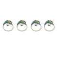 thumbnail image 4 of Crochet 4Pcs Crochet Rings Stainless Steel Unique Peacock Shape Adjustable Design Light Weight Knitting Loop Rings, 4 of 7