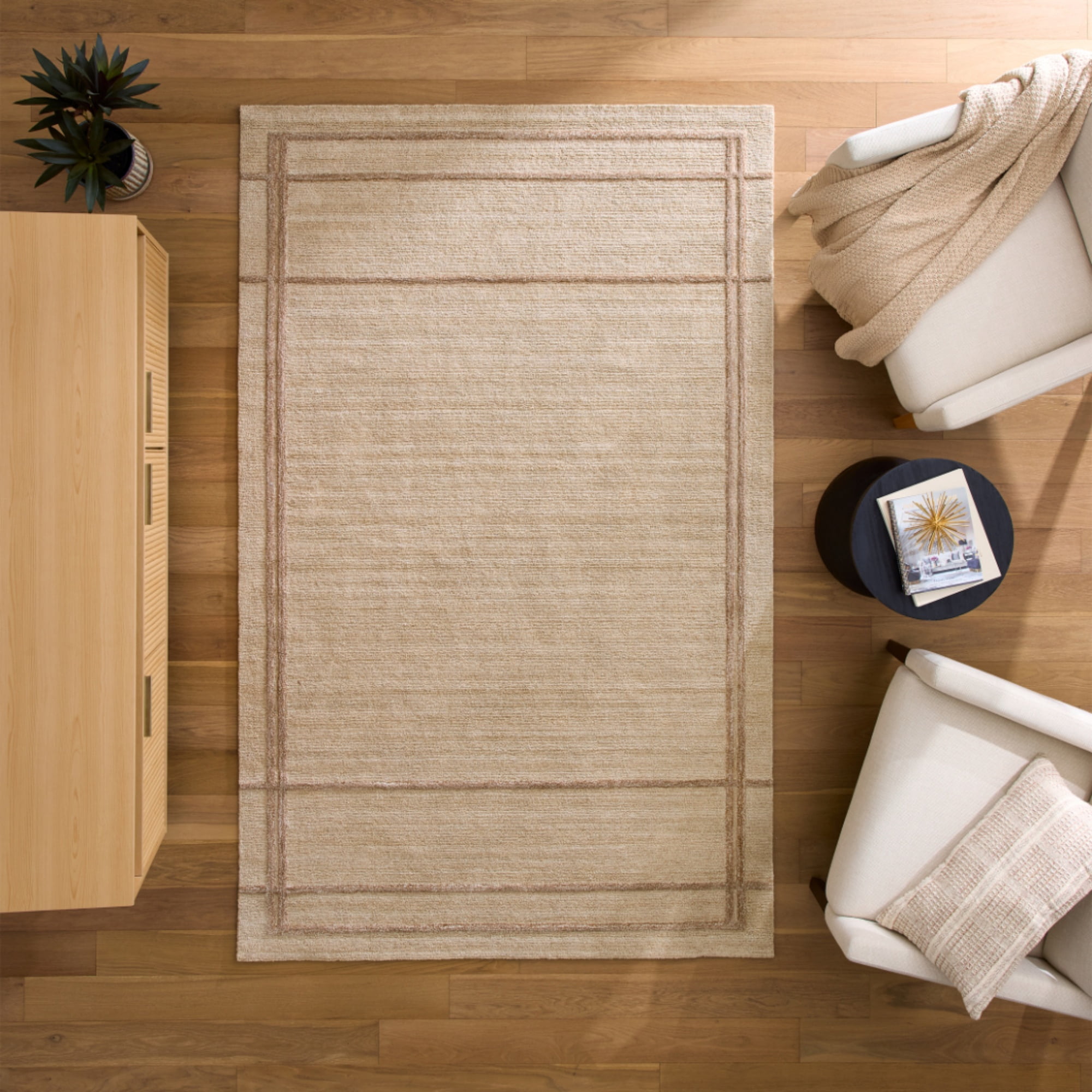 Better Homes & Gardens 5' x 8' Corte Border Area Rug, Beige