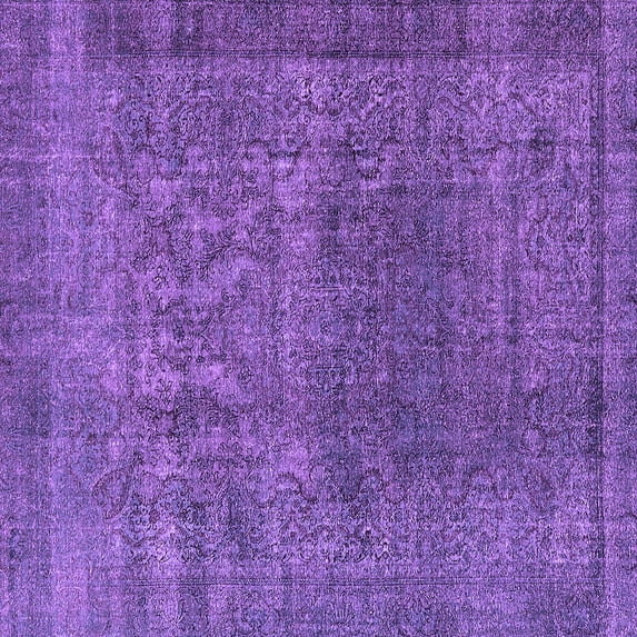 Ahgly Company Indoor Square Oriental Purple Industrial Area Rugs, 5' Square