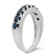 thumbnail image 2 of Dazzlingrock Collection 14K Round Blue Sapphire & White Diamond Ladies Anniversary Wedding Band, White Gold, Size 5, 2 of 4