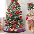 thumbnail image 4 of FMSHPON Pink Flowers Field Xmas Christmas Tree Skirt Stand Mat for Holiday Party Decoration Indoor Outdoor 36 inches, 4 of 6