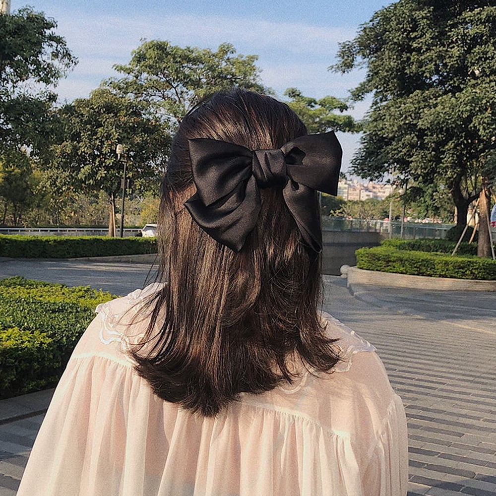 Big Hair Bow，2PCS Bow Hair Clips For Women Girls Red Hair Bow Hair Barettes Satin Bow Hair Accessories For Women by