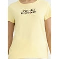 thumbnail image 4 of Cactus and Pearl Women's I'm The Problem Graphic Tee, Sizes XXS-XXL, 4 of 5