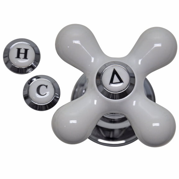 Danco Cross-Arm Faucet Handle | Sink & Bathtub Handle | White Porcelain/Chrome (46004)