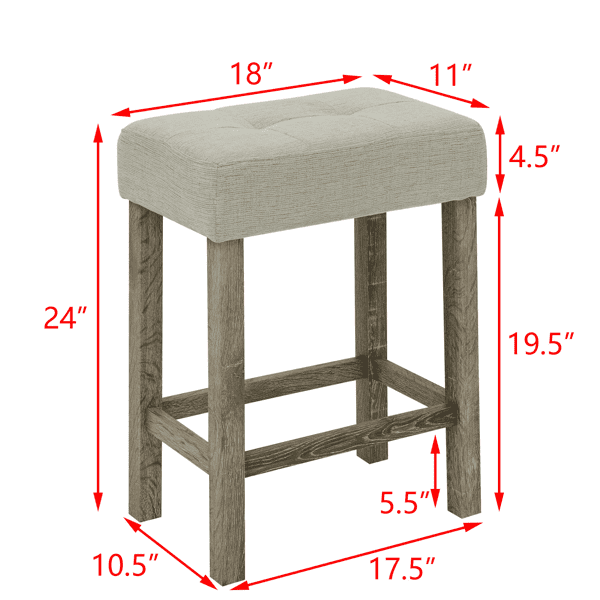 59 Inch Bar Table, Dining Table, Sofa Table with Power Outlet, 3 Upholstered Stools, 4 Piece Bar Table and Chair Set for Living Room, Dining Room, Kitchen