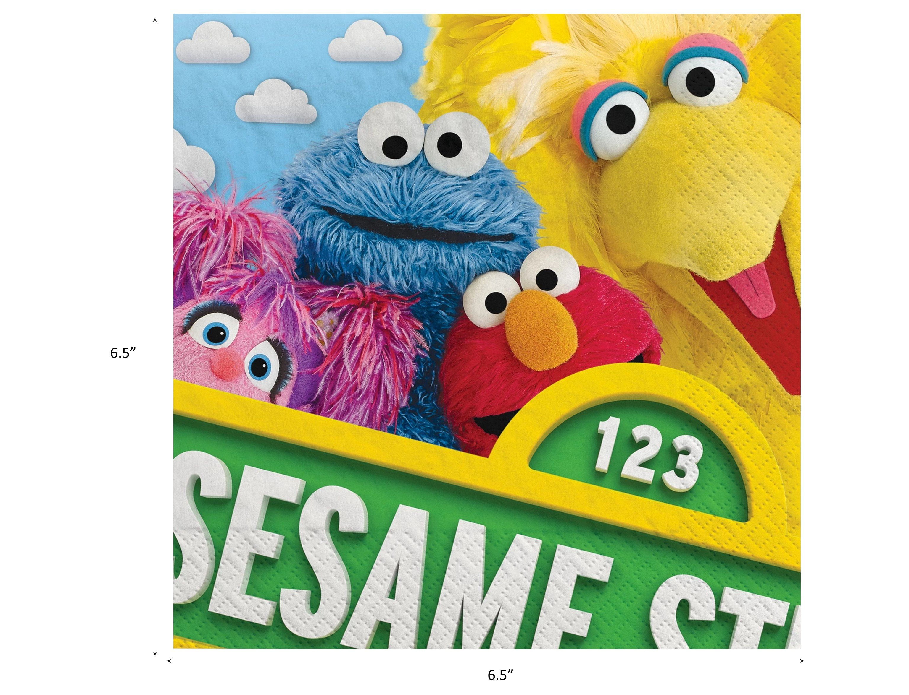 Sesame Street Birthday Party Supplies  Sesame Street Decorations  Sesame Street Tableware  Sesame Street Plates  Sesame Street Balloons Table Set for 16