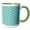 Green/White, variant on 3drose, Aqua Blue Chevron Stripes, 15oz Two-tone Red Mug