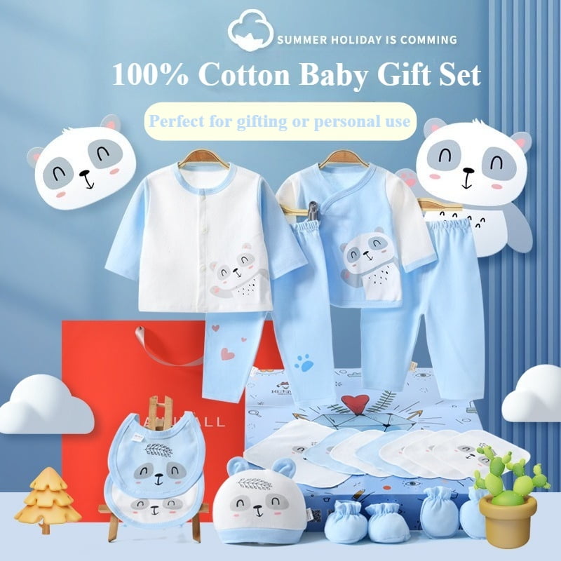 Unisex Baby Essentials Set, 18 Pieces, Suitable for Newborns