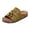 Green, variant on Cork Footbed Flat Sandals for Women Open Toe Leopard Print Slip on Loafers Fashion Suede Beaded Tassle Handmade Slides Brown Size 8.5