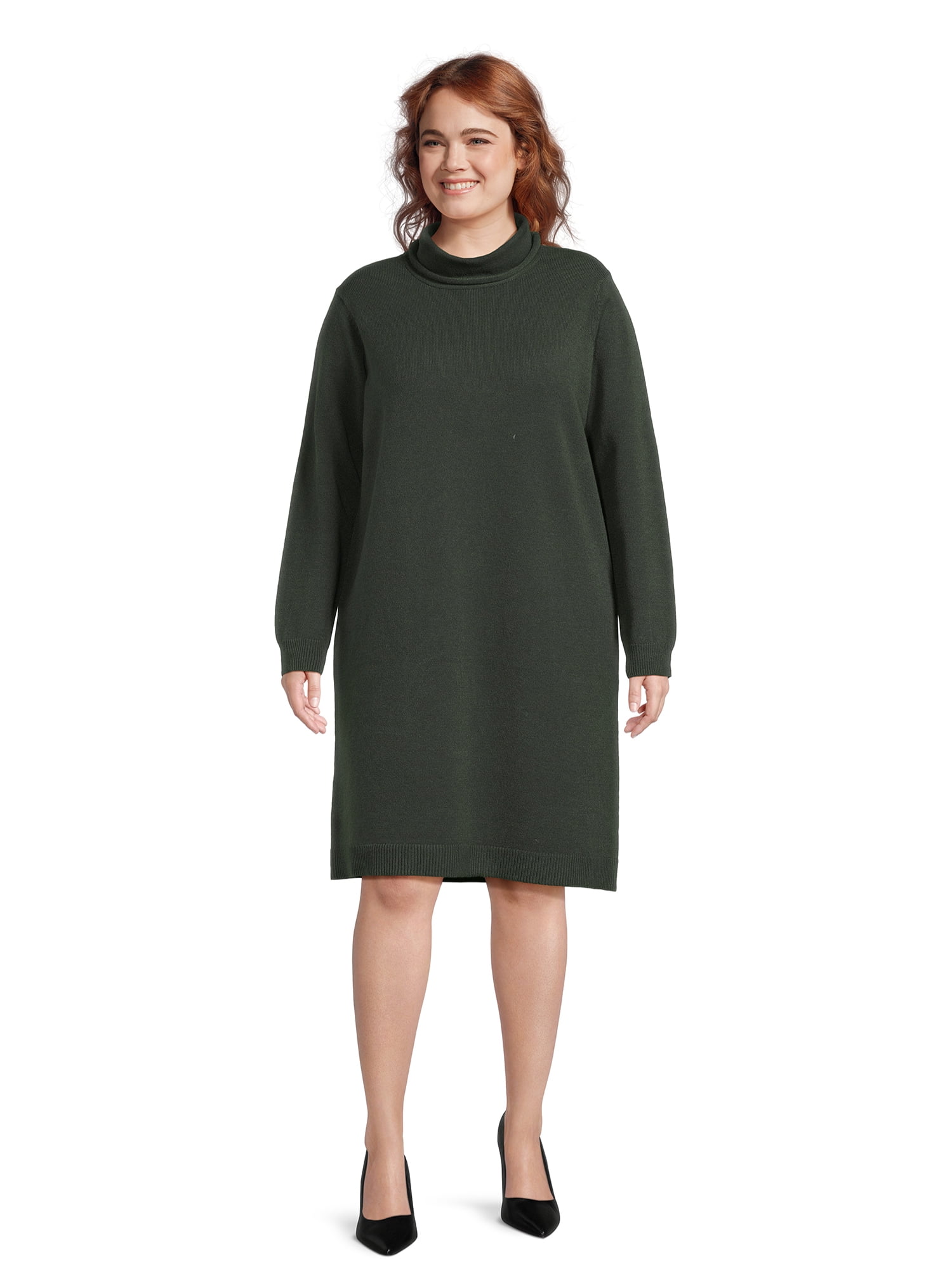 Plus size turtleneck sweater dress deals