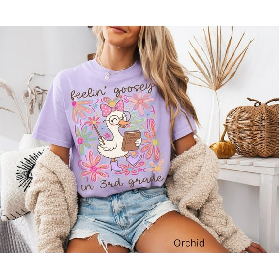 Goose Teacher Shirt, Funny Third Grade Teacher Tee, Back to School Shirt, Floral 3rd Grade Teacher Gift, Team Matching Outfit